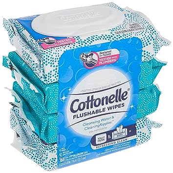 Cottonelle Freshcare Flushable Wipes, 42 Count (Pack of 4)