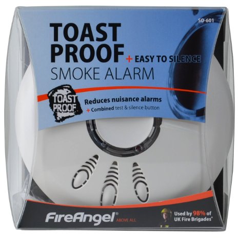 Fireangel SO-601 Toast Proof Optical Smoke Alarm Detector with Hush & Battery
