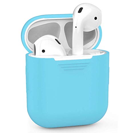 USSJ Compatible with AirPods Case Cover,Two Toned Ultra Thin Designed[3 Caps & 1 Body], Silicone Protective Case for Apple AirPods Charging Case 2 & 1(Yellow,Plus Mint Green & Red Caps)