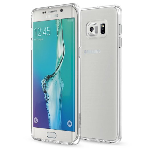 MoKo Galaxy S6 Edge Plus Case - Anti Drop Halo Series Hybrid Cover with TPU Anti drop  Clear PC Back Panel Bumper Case for Samsung Galaxy S6 Edge  Smartphone 2015 Release Crystal Clear