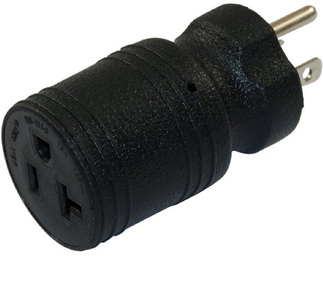 Conntek 30129 15-Amp to 20-Amp Plug Adapter, 20-Amp Socket to 15-Amp U.S 3 Prong Plug