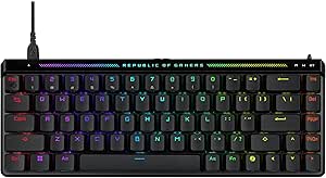 ROG Falchion Ace HFX 65% gaming keyboard with ROG HFX magnetic switches, rapid trigger toggle, 8000 Hz polling rate, three-layer dampening foam, silicone gasket mount, touch panel and protective cover