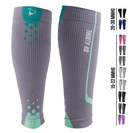 Graduated Calf Compression Sleeves for Men & Women by Thirty48 | 15-22 Or 20-30 mmHg | Maximize Faster Recovery by Increasing Oxygen to Muscles | Great for Running, Walking, Crossfit, Cycling, Travel