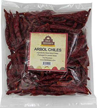 Chilis De Arbol 4 oz Spicy Heat Natural Whole Dried Peppers For Mexican Recipes