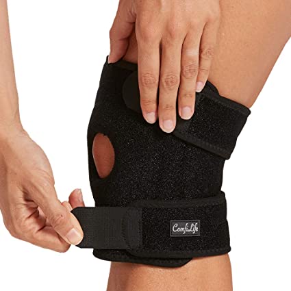ComfiLife Knee Brace for Knee Pain Relief – Neoprene Knee Brace for Working Out, Running, Injury Recovery – Side Stabilizers – 3 Point Adjustable Compression – Open Patella Support,Non-Slip (Medium)