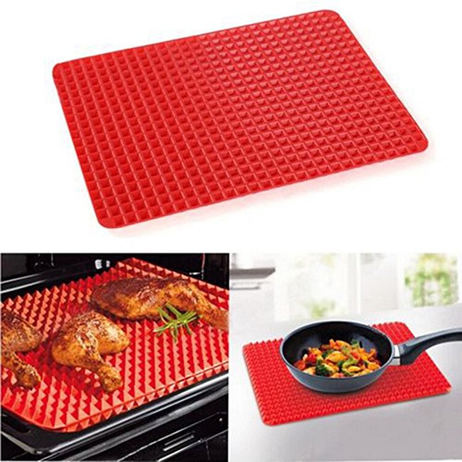Mangocore 1 Piece Red Pyramid Bakeware Pan Nonstick Silicone Baking Mats Pads Moulds Cooking Mat Oven Baking Tray Sheet Kitchen Tools