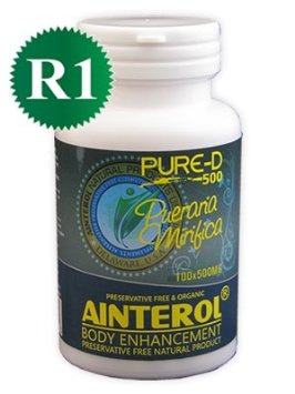 Ainterol Pueraria Mirifica 500mg Pure-D R1 Capsules 100% New Stronger Strain - Grown in Thailand