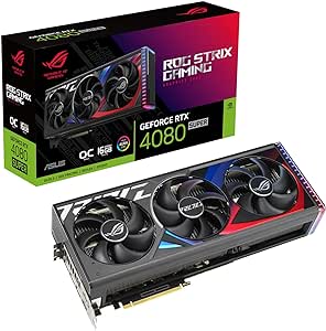 ASUS ROG Strix GeForce RTX 4080 SUPER 16GB GDDR6X OC Edition Gaming Grafikkarte (Nvidia GeForce RTX4080 DLSS 3, PCIe 4.0, 2X HDMI 2.1a, 3X DisplayPort 1.4a, ROG-STRIX-RTX4080S-O16G)