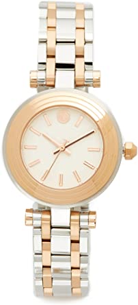 Tory Burch Women's The Classic T Watch, Silver/Rose Gold/Ivory, One Size