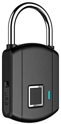 Intelligent Fingerprint Padlock Keyless Waterproof Digital Lock for School Locker, Gym, Backpack,Door, Cabinet, Suitcase,Indoor and Outdoor