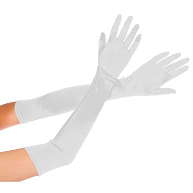 Deceny CB Long Satin Gloves for Women Evening Party Gloves Formal Bridal Gloves