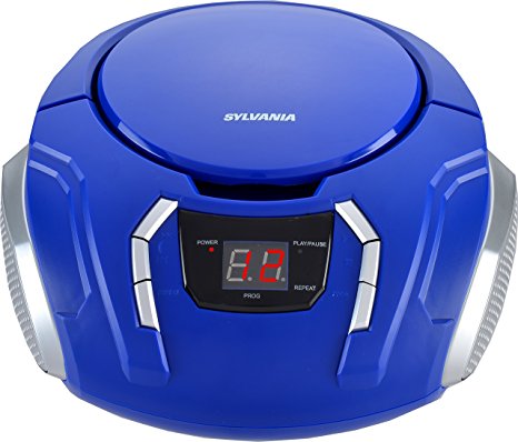 Sylvania SRCD261-Blue Portable CD Boombox with Am/FM Radio (Blue)