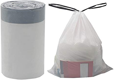 Besli 8 Gallon DrawString Strong Trash Bag Garbage Bag (8 Gallon(90 Count), White)