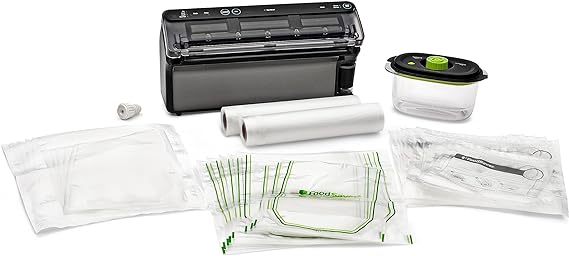 FoodSaver Elite All-in-One Liquid ™ Vacuum Sealer with Bags, Rolls, and Accessories, Dark Stainless Steel