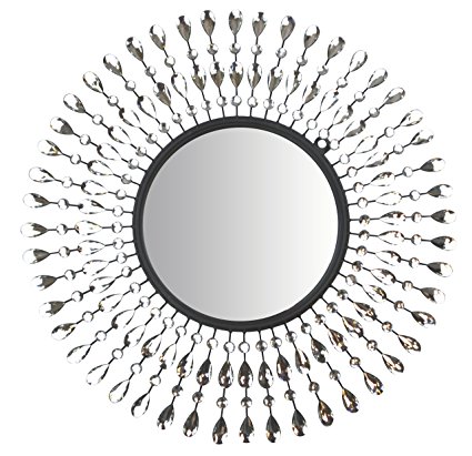 Lulu Decor, Pearl Drop Wall Mirror, Metal Wall Mirror, Frame Size 25", Perfect for Housewarming Gift.