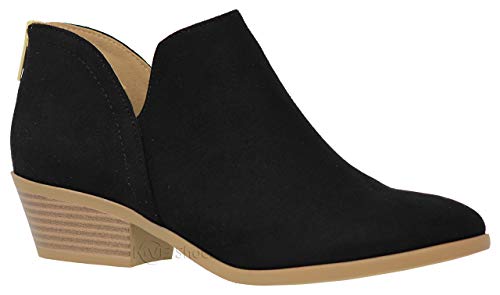 MVE Shoes Cute Western Cowboy Bootie - Womens Pointed Toe Slip On Ankle Boot