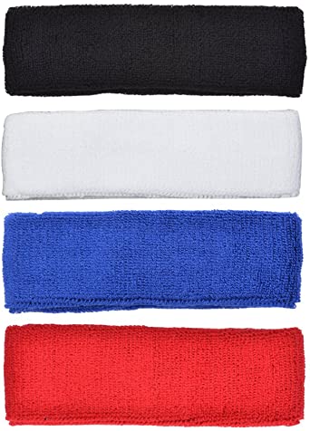 COSMOS 4 PCS Cotton Sports Basketball Headband