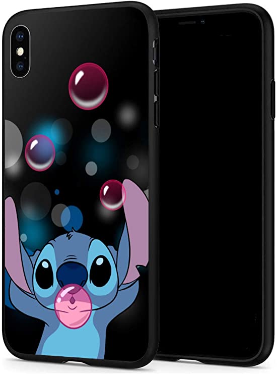 iPhone Xr Case Anime Comic Series Protection Cover Back Case for iPhone Xr (Stitch-Bubblegum)