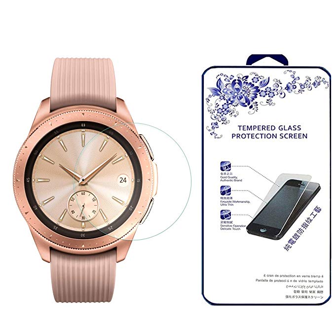 Samsung Galaxy Watch (42mm) Screen Protector, Scratch Resistan HD Clear Tempered Glass Screen Protector for Samsung Galaxy Watch 2018 (for 42 mm Version) Smartwatch