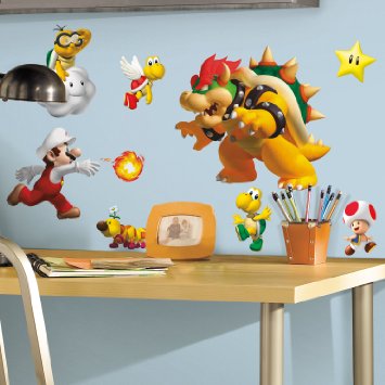 Roommates 675Scs Nintendo New Super Mario Wii Peel And Stick Wall Decals