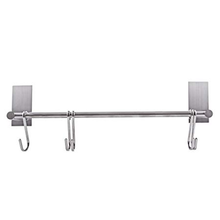 Kes 3M Self Adhesive 15.7-Inch Towel Bar Wall Mount, Brushed SUS 304 Stainless Steel, A7001S40-2