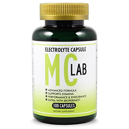 MC Lab Salt Electrolyte Tablets 100 Capsules Rehydration Support for Runners, Cyclists, Hikers, Outdoor Travel or Work | Help Reduce Sweat Loss, Muscle Cramps