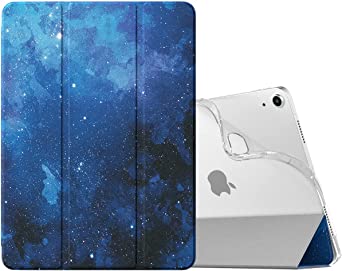 MoKo Case Fit iPad Air 5th/4th Generation 10.9 Inch Case 2022/2020, Slim Trifold Stand Cover with Soft Frosted Back, Auto Wake/Sleep, Support Touch ID and iPad 2nd Pencil Charging, Blue Starry Sky