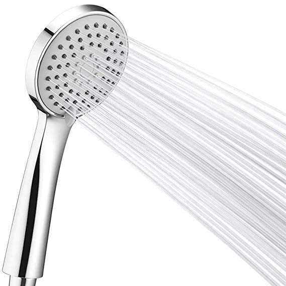 Couradric Shower Head,Low Water Pressure Boosting Handheld Shower Head 3-Function High Pressure Water Saving with Hose for Bathroom,Chrome Finish
