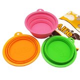 Alfie Pet by Petoga Couture - Set of 3 Ros Silicone Pet ExpandableCollapsible Travel Bowl - Size 15 Cups