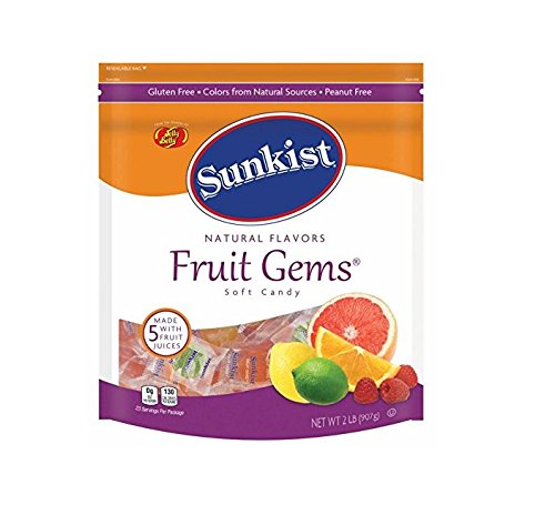 Sunkist Fruit Gems Soft Candy, Fruit Gems, 2 Pound, Assorted flavor
