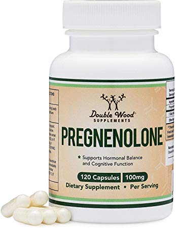 Double Wood Supplements Pregnenolone - 120 Capsules - 100mg per Serving