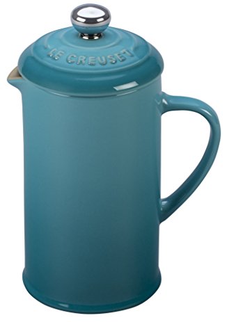 Le Creuset of America Stoneware Petite French Press, 12 oz, Caribbean