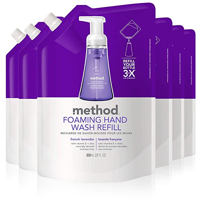 Method Foaming Hand Wash Refill, French Lavender, 28 Fl Oz (Pack of 6)