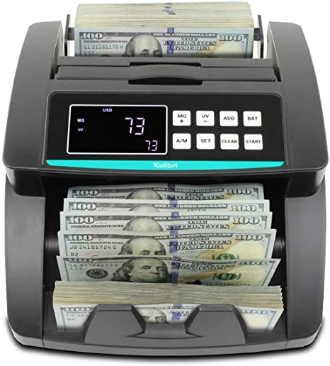 Kolibri Money Counter with Counterfeit Bill Detection, Bill Counting Machine with 1-Year Warranty