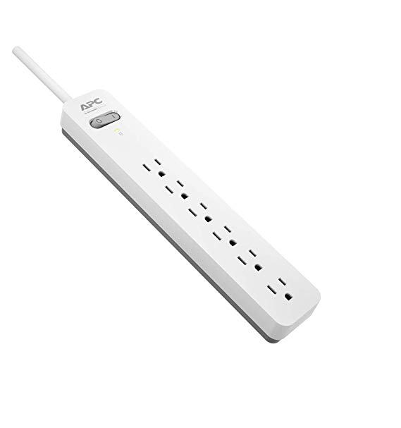 APC 6-Outlet Surge Protector Power Strip 1080 Joules SurgeArrest Essential (PE66WG)