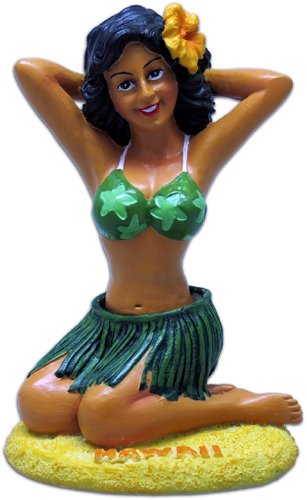 KC Hawaii Pin up Girl Posing Mini Dashboard Doll 4"