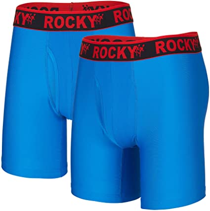 Rocky Men's Boxer Briefs 2 Pack - 9" Performance Underwear 4-Way Stretch
