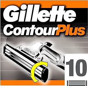 Gillette Lames de Rasoir Homme Contour Plus, Pack de 10 Recharges [OFFICIEL]