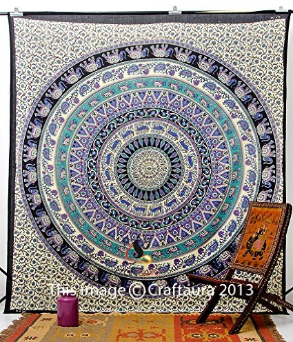 Hippie Elephant Tapestries, Large Size Tapestry Wall Hanging, Mandala Tapestries, Bohemian Tapestries, Wall Tapestries, Dorm Decor, Queen Bed Cover Bedding