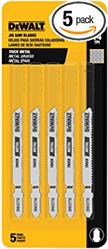 DEWALT DW3770-5 3-Inch 14 TPI Thick Metal Cut Cobalt Steel T-Shank Jig Saw Blade (5-Pack)