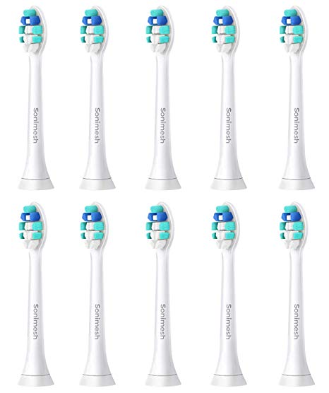 Replacement Brush Heads Compatible with Philips Sonicare DiamondClean Electric Toothbrush,DiamondClean,FlexCare,HealthyWhite, EasyClean, Essence , 10 Pack