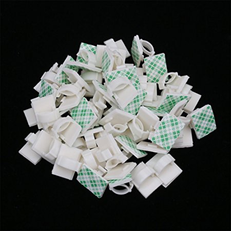 Shintop 100pcs Adhesive Cable Clips Cable Drop Clamp for Car, Home, Office (White)