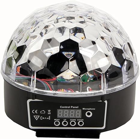 VStoy Super Beautiful LED RGB Crystal Magic Effect Ball Light,DMX 512 Automatic Strobe Lamp,Sound Activated Disco DJ Stage Lighting Play for KTV Christmas Party