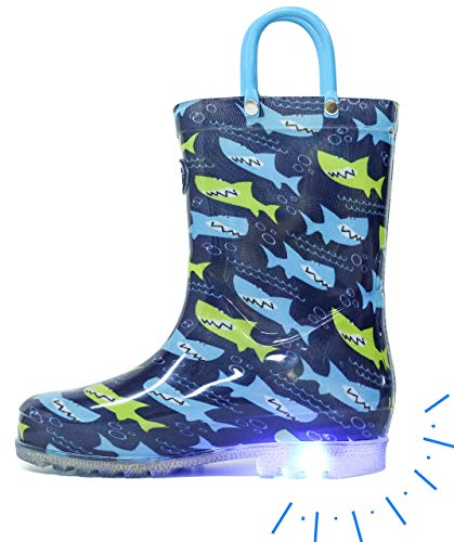 Outee Toddler Kids Adorable Printed Light Up Rain Boots