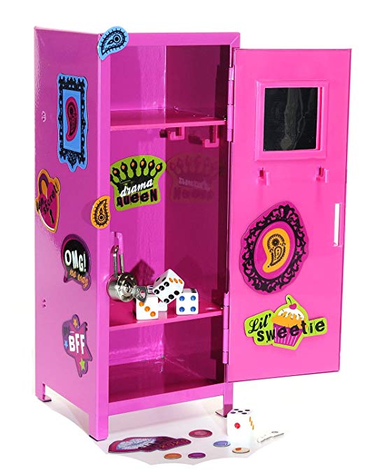 Girl Talk PINK Mini Locker with Magnets and 5 Bonus Dice