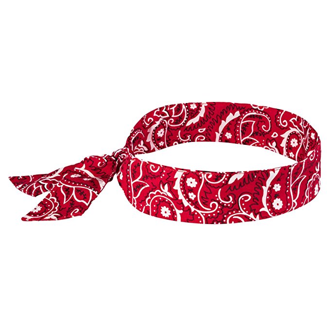 Chill-Its 6700 Evaporative Polymer Cooling Bandana - Tie Closure, Red Western