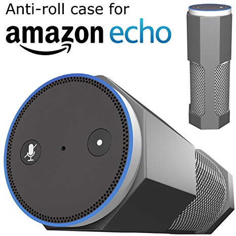 Amazon Echo Case Cover Stand [Anti-Roll] Silicone Accessories by CUVR Works With Alexa, Charger & Remote. Not Compatible with Echo Dot (Gray)