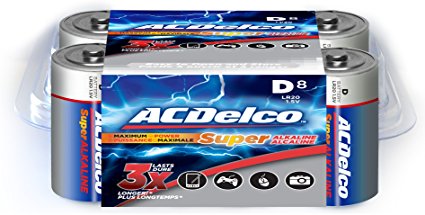 ACDelco D Super Alkaline Batteries, 8-Count