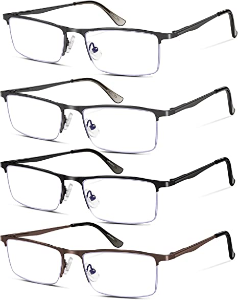 Lcbestbro Blue light Blocking Reading Glasses for Men, Metal Frame Reading Glasses