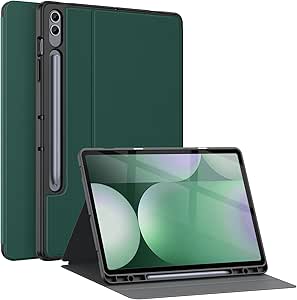 Soke Galaxy Tab S10 Plus/S9 Plus/S9 FE Plus Case with S Pen Holder- Shockproof Smart Folio Stand Case, Soft TPU Back Cover for Samsung Galaxy Tablet S10  12.4 Inch, Midnight Green